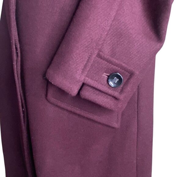 Preston & York Twill Wool Peacoat Size 12 Deep Maroon - Picture 5 of 9